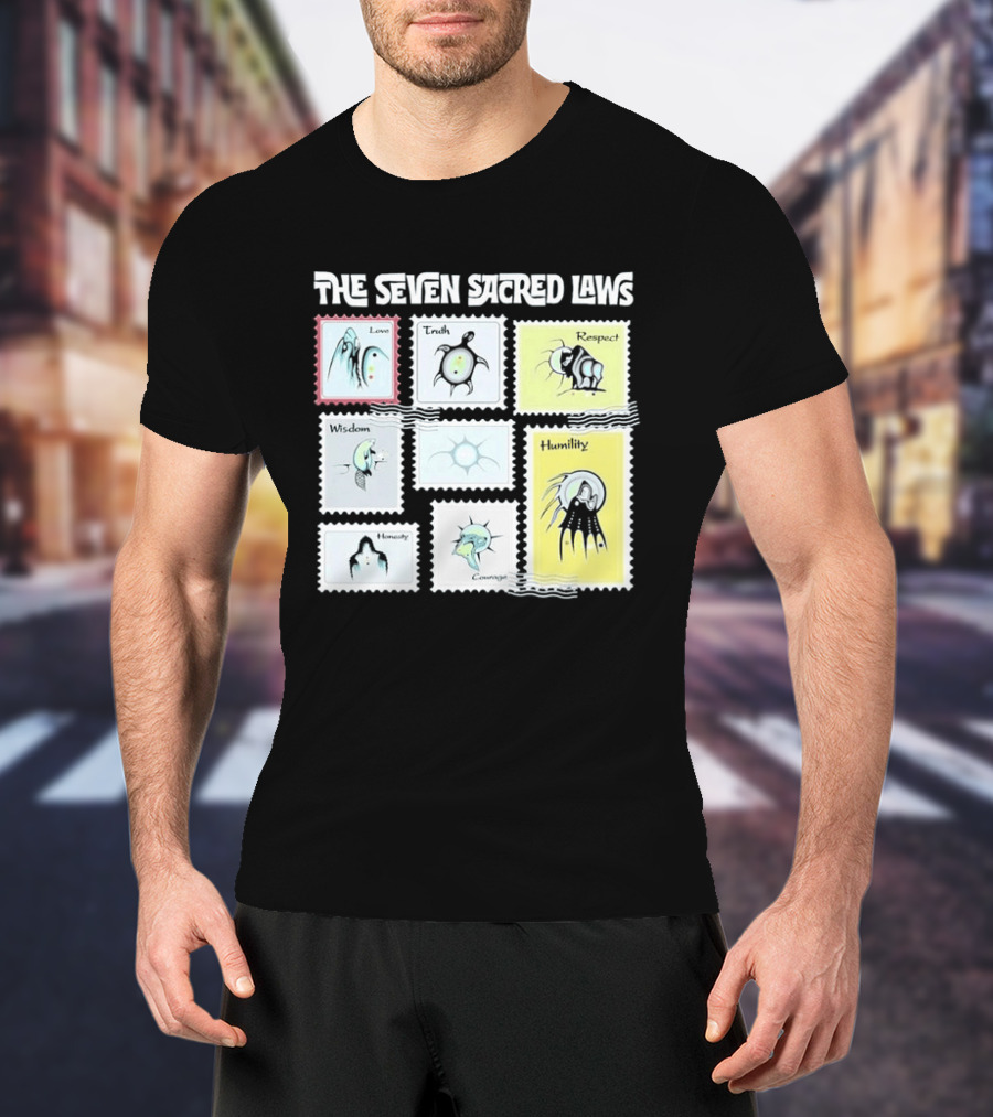 Native American The Seven Sacred Laws Love Truth Respect Wisdom Humility Honesty Courage T-Shirt
