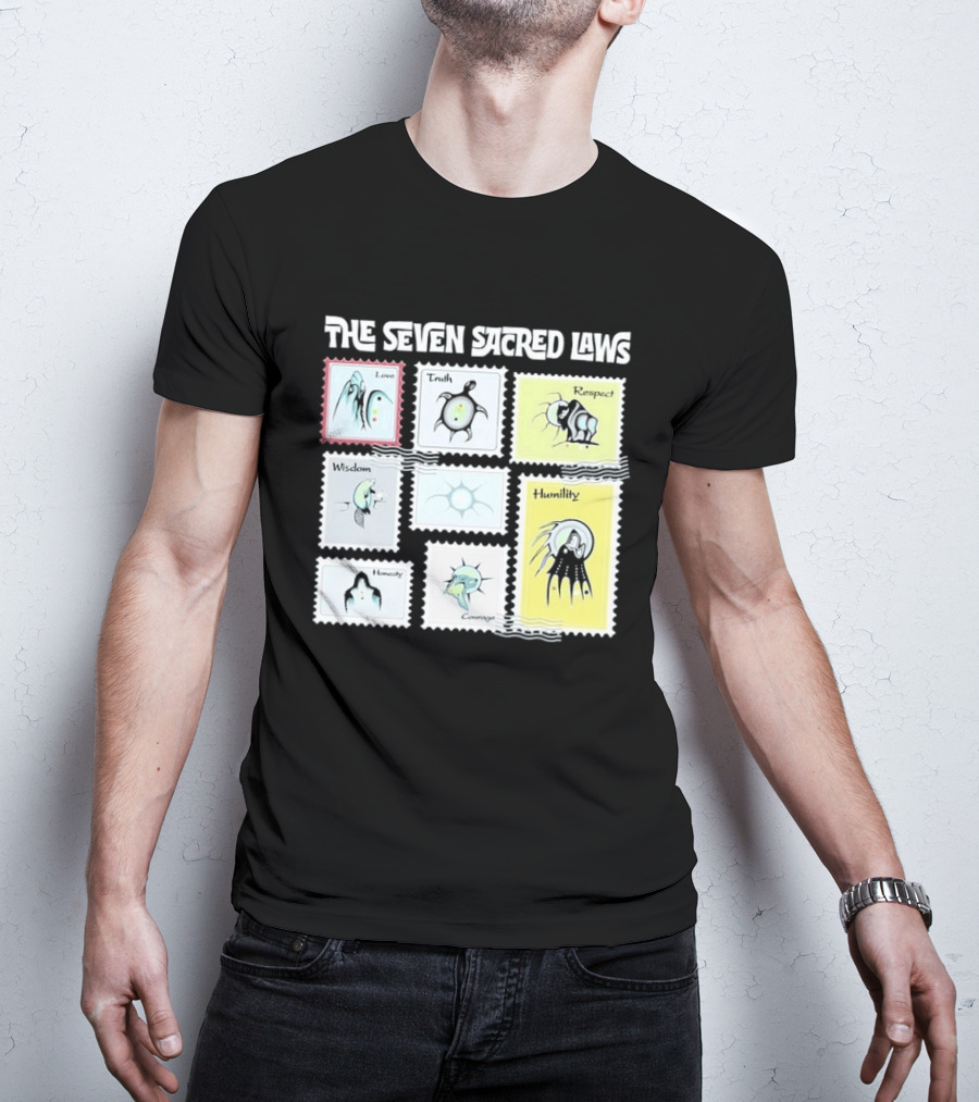 Native American The Seven Sacred Laws Love Truth Respect Wisdom Humility Honesty Courage T-Shirt
