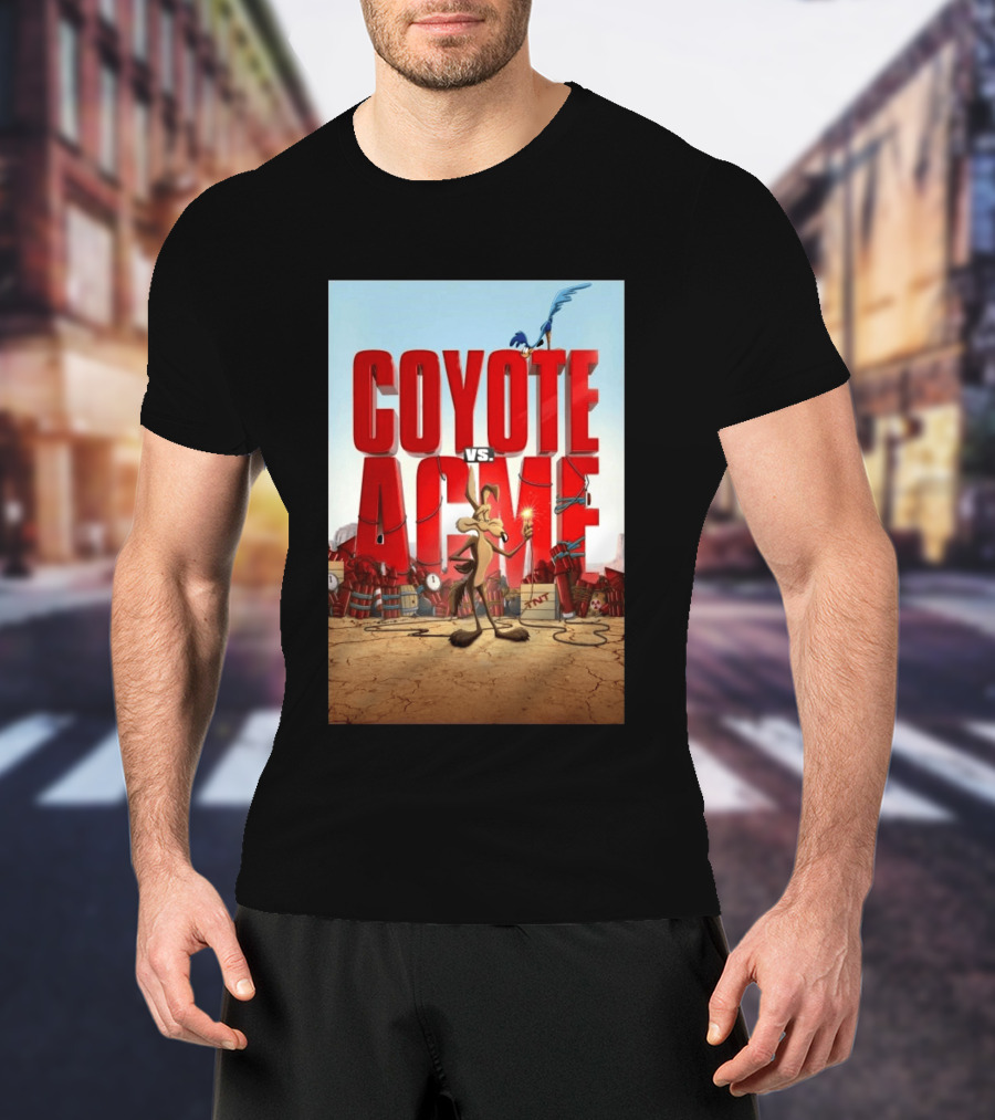 Coyote Vs. Acme Explosive Showdown With Cartoon Rivals T-Shirt