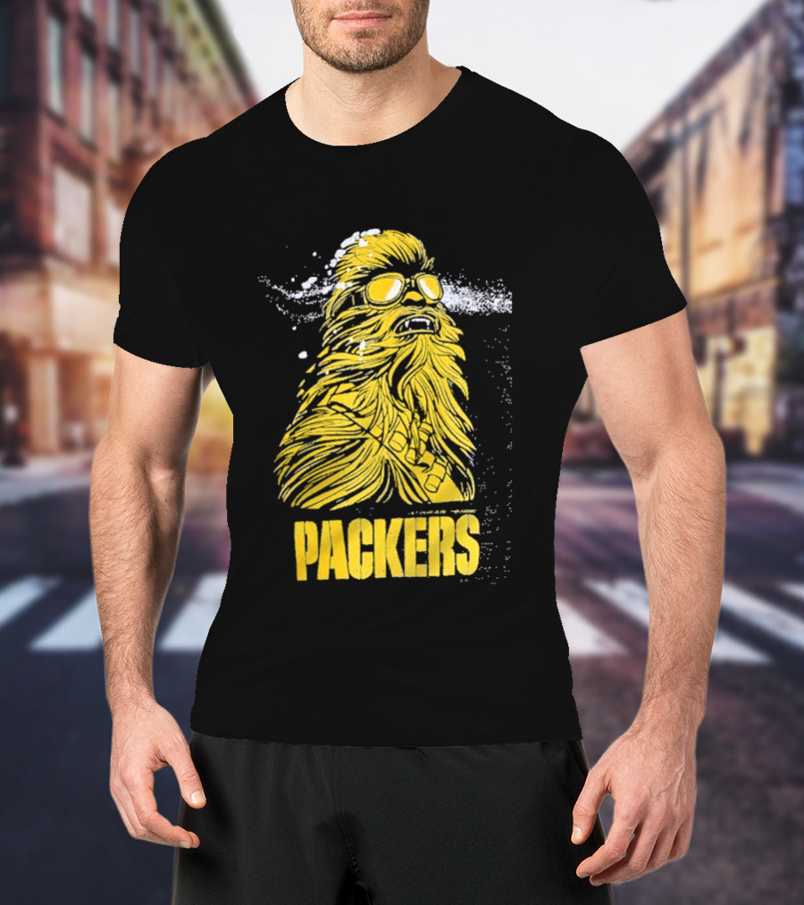 Disney Marvel Chewbacca Packers Collaboration Star Wars X Green Bay Fan T-Shirt