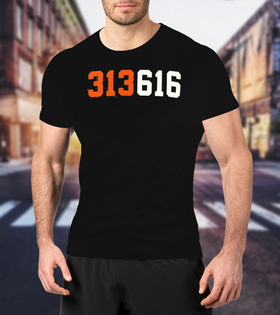 Isaac Teslaa 313 616 Retro Number T-Shirt