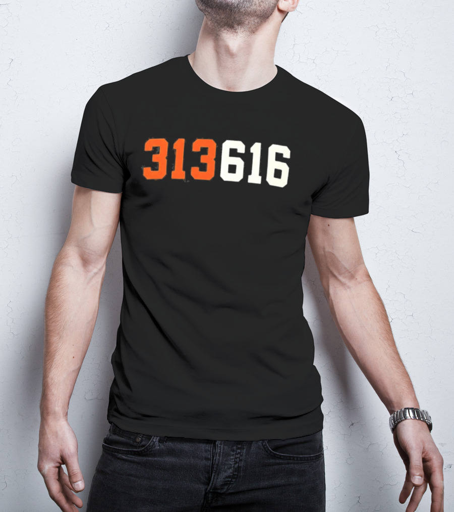 Isaac Teslaa 313 616 Retro Number T-Shirt