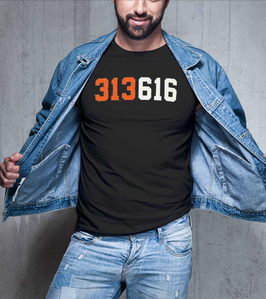 Isaac Teslaa 313 616 Retro Number T-Shirt