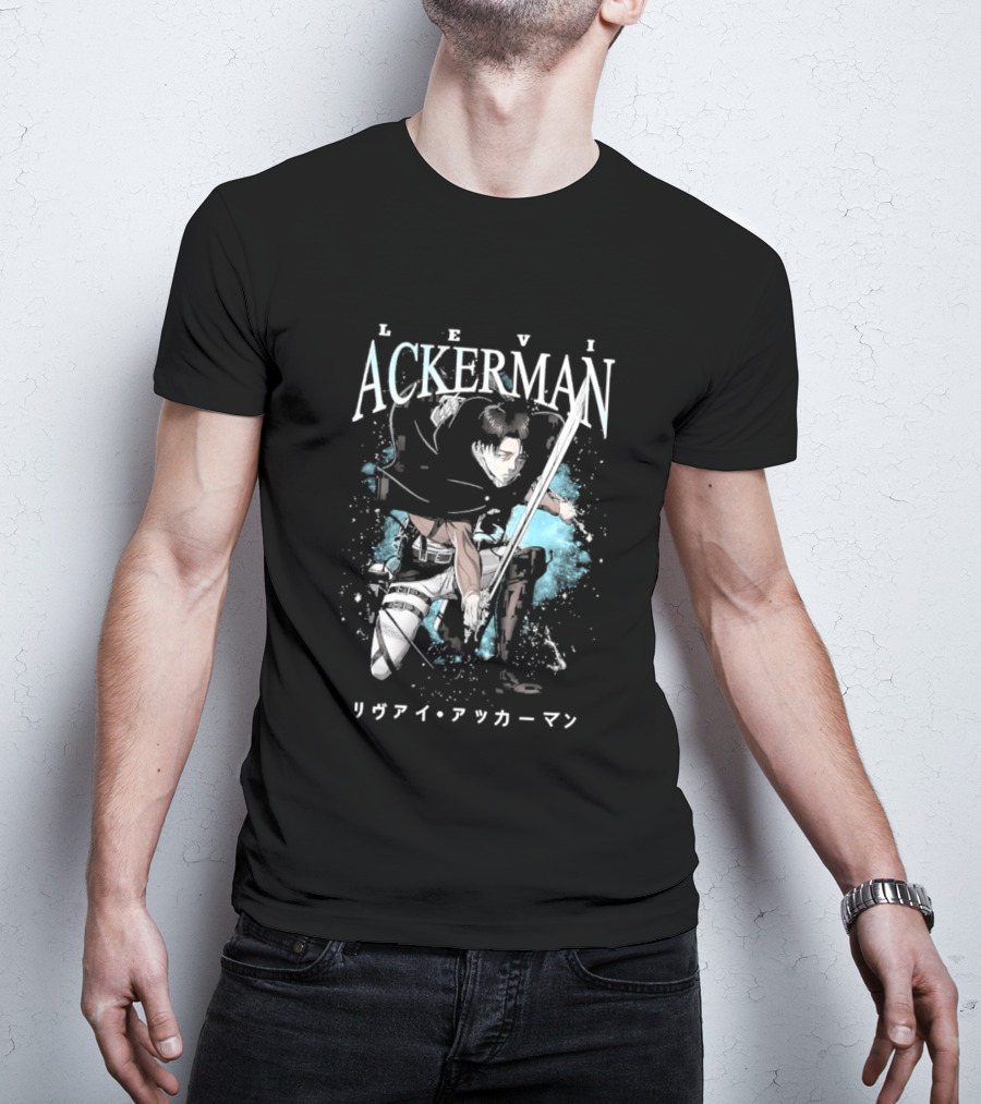 Levi Ackerman 90s Bootleg Oversized AOT Attack On Titan Anime T-Shirt