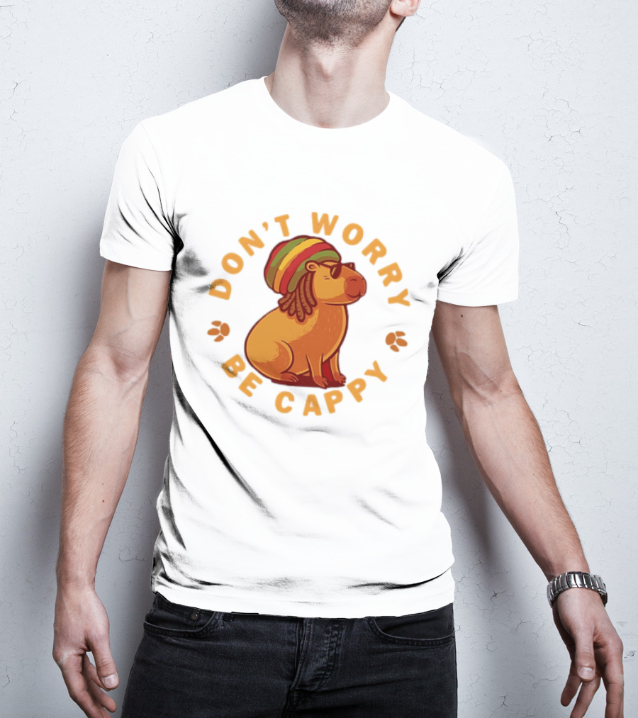 Don't Worry Be Cappy Reggae Rasta Capybara T-Shirt
