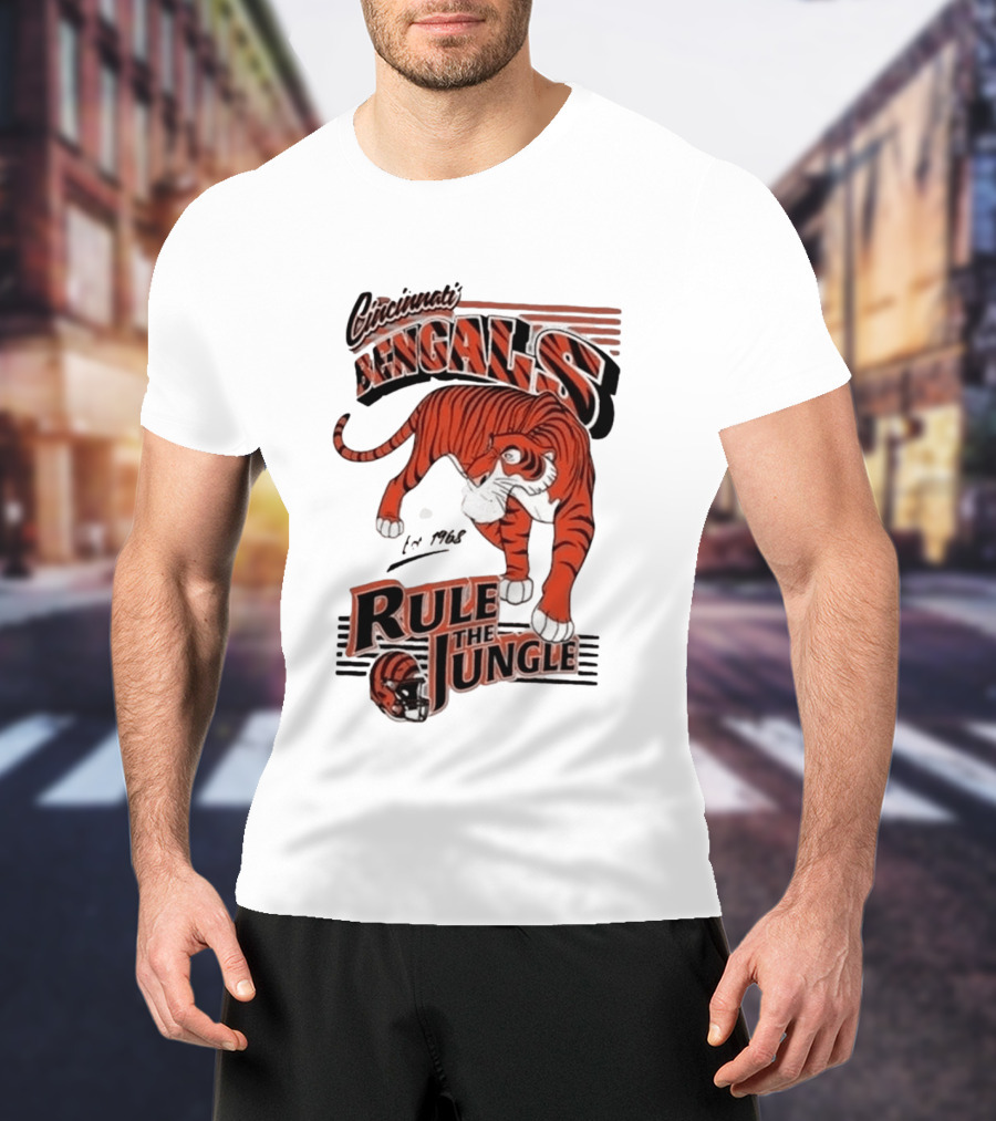 Cincinnati Bengals Rule The Jungle Tiger Graphic NFL Fan T-Shirt