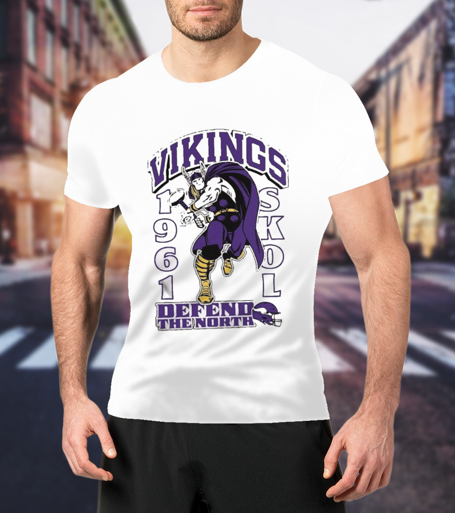 Vikings Skol 1961 Defend The North Thor Minnesota T-Shirt