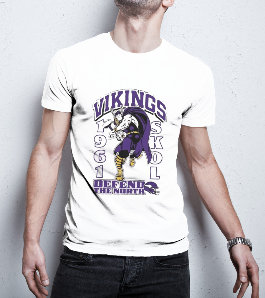 Vikings Skol 1961 Defend The North Thor Minnesota T-Shirt