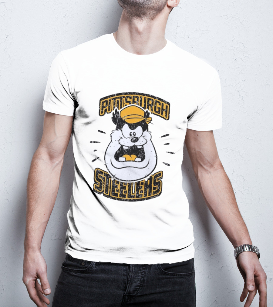 Pittsburgh Steelers Taz Distressed T-Shirt