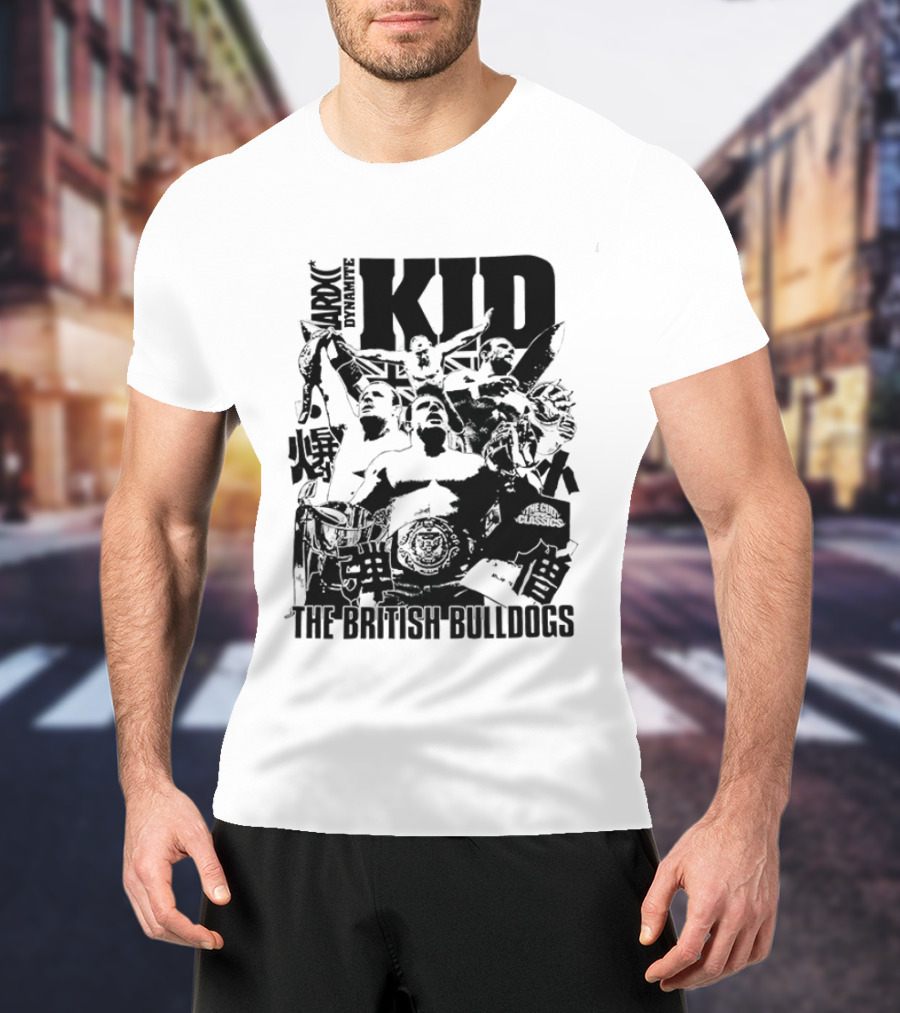 Dynamite Kid The British Bulldogs WWE Wrestling Cult T-Shirt