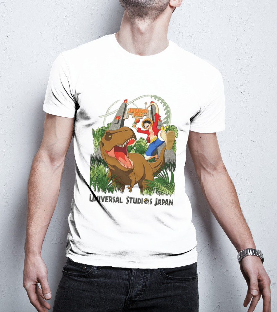 Universal Studios Japan One Piece Jurassic Park Luffy Riding Rex T-Shirt