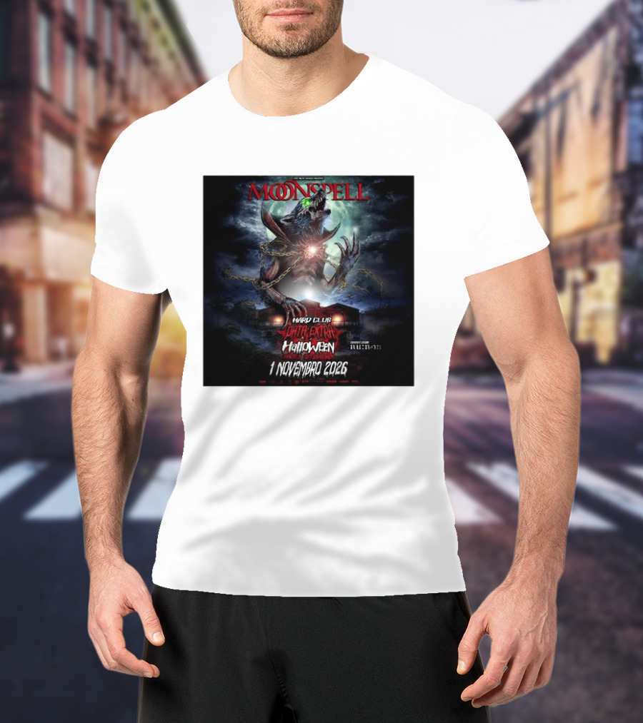 Moonspell Hard Club Data Extra 1 Novembro 2026 Halloween Concerto Especial Porto T-Shirt