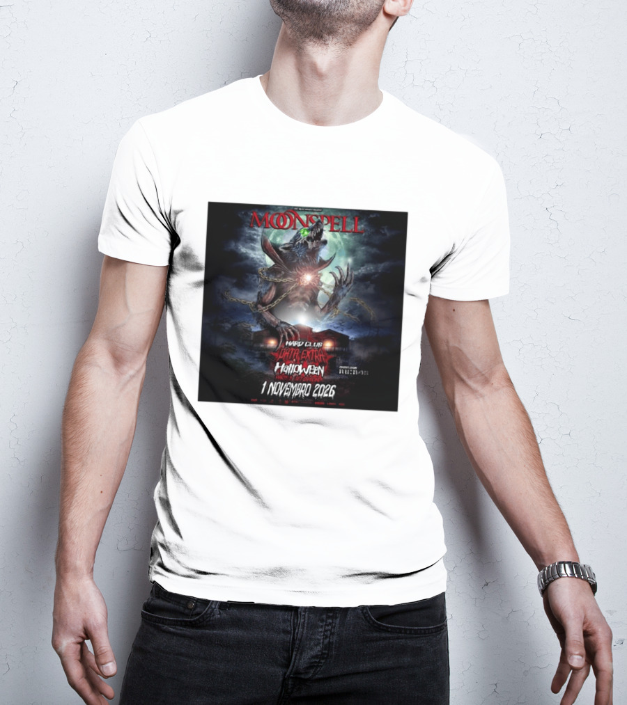 Moonspell Hard Club Data Extra 1 Novembro 2026 Halloween Concerto Especial Porto T-Shirt