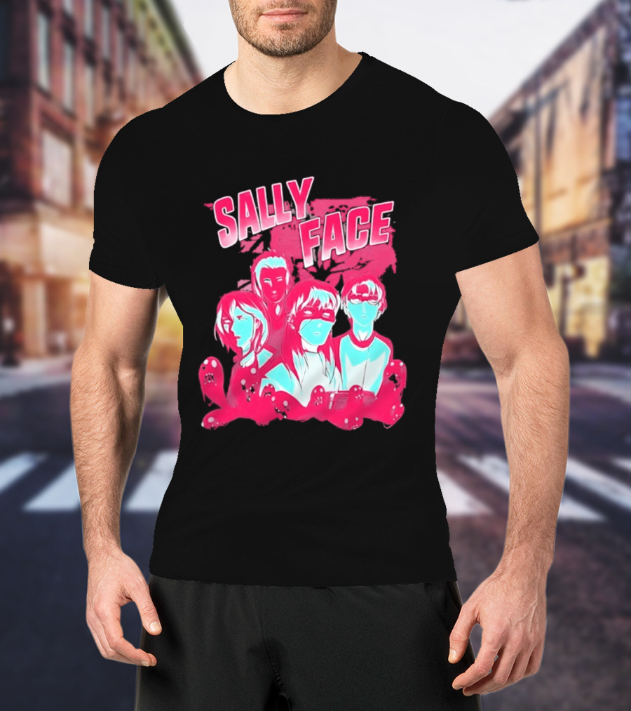 Sally Face Characters Group Indie Game Sal Fisher T-Shirt