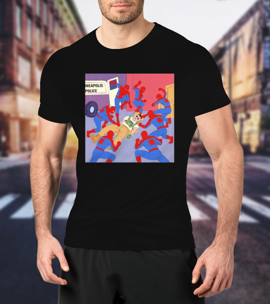 Spider Man Minneapolis Police Kicking Jake Lang T-Shirt