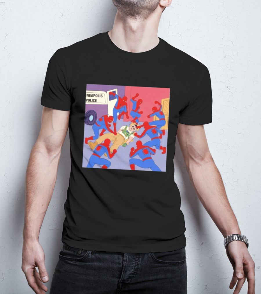 Spider Man Minneapolis Police Kicking Jake Lang T-Shirt