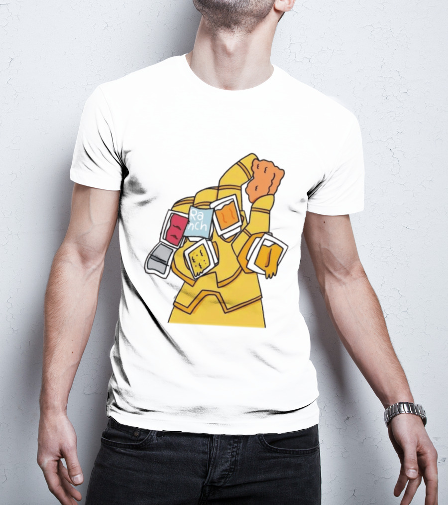 Infinity Gauntlet With Chicken Nugget And Sauce Containers Meme T-Shirt
