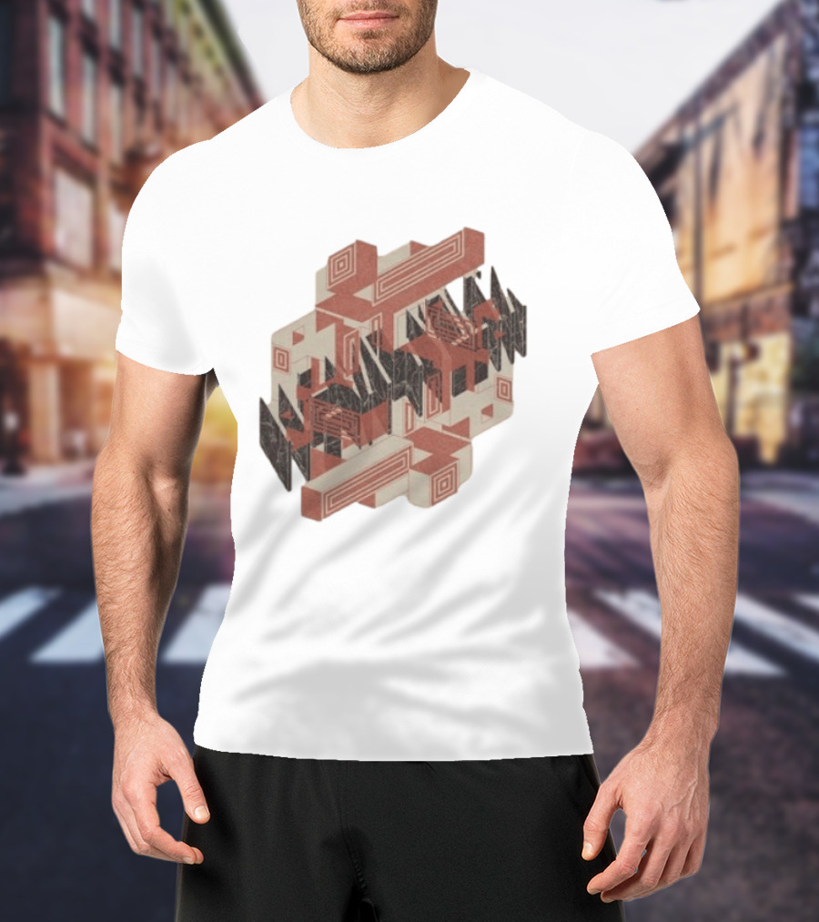 The Mars Volta Store Blocks Tan Geometric Optical Illusion T-Shirt