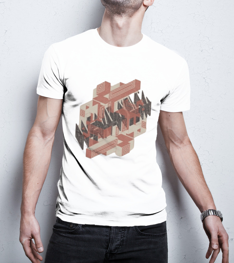 The Mars Volta Store Blocks Tan Geometric Optical Illusion T-Shirt