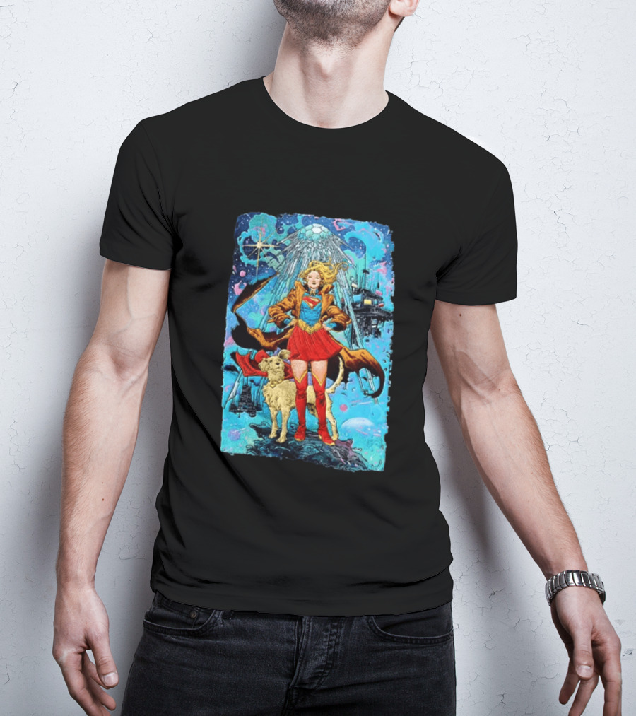 Supergirl And Krypto DC Comics Sci Fi City Adventure T-Shirt