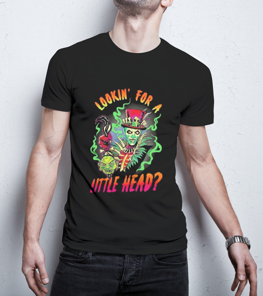 Lookin' For A Little Head Voodoo Witch With Top Hat And Skull Motif T-Shirt