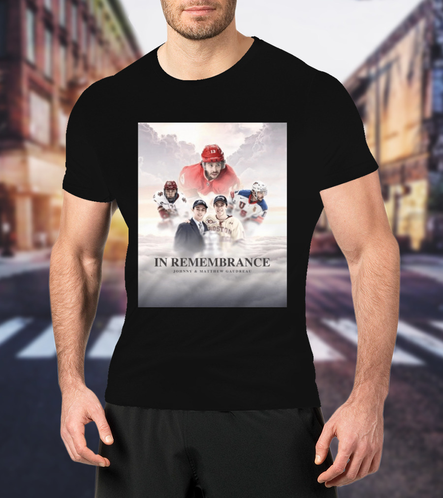 In Remembrance Johnny & Matthew Gaudreau Hockey Tribute With Boston And USA Jerseys T-Shirt