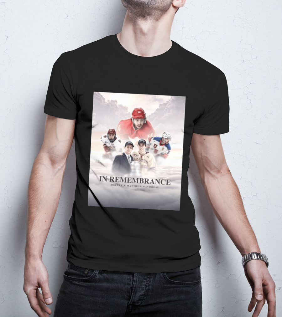 In Remembrance Johnny & Matthew Gaudreau Hockey Tribute With Boston And USA Jerseys T-Shirt