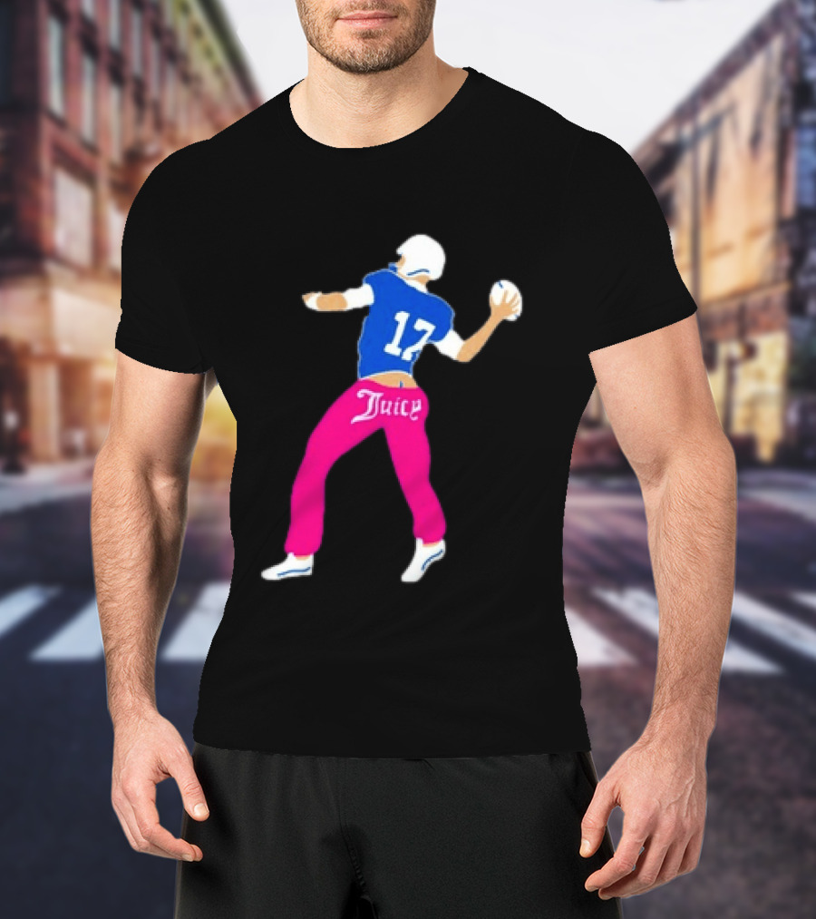 Josh Allen 17 Juicy Football Player Buffalo Bills Fans Retro Series T-Shirt