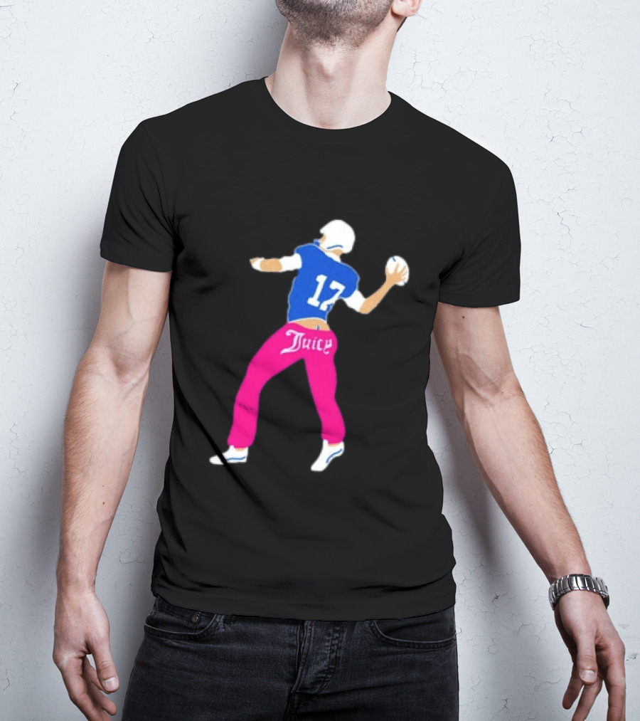 Josh Allen 17 Juicy Football Player Buffalo Bills Fans Retro Series T-Shirt