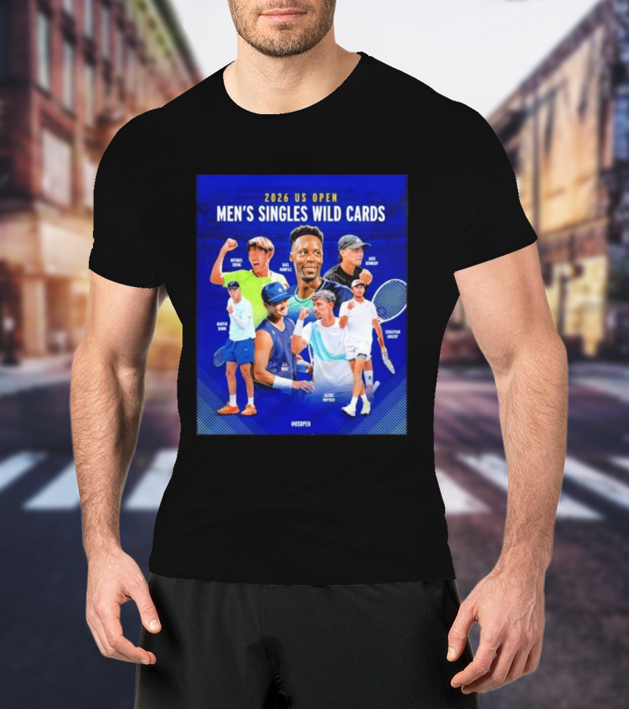 2026 US Open Men's Singles Wild Cards Michael Zheng Gael Monfils Jack Sock Martin Damm Alex Michelsen Ben Shelton Alexei Popyrin Dominic Stricker T-Shirt