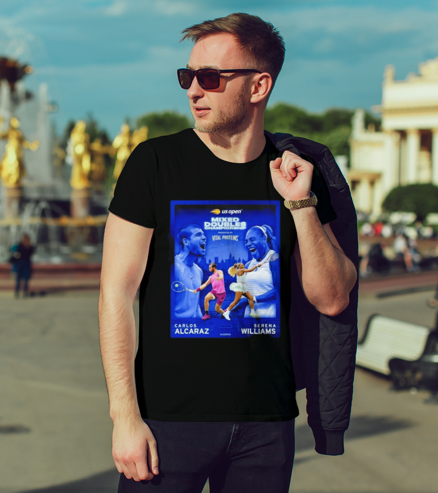 US Open Mixed Doubles Championship Carlos Alcaraz Serena Williams Vital Proteins T-Shirt