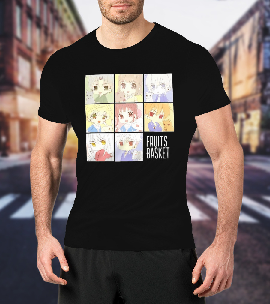 Fruits Basket Chibi Characters Grid With Cute Kawaii Anime T-Shirt