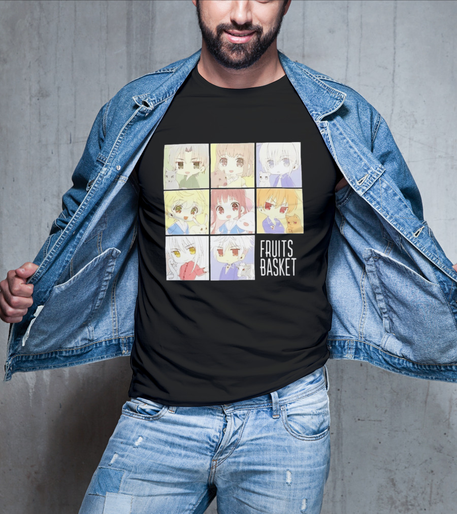 Fruits Basket Chibi Characters Grid With Cute Kawaii Anime T-Shirt
