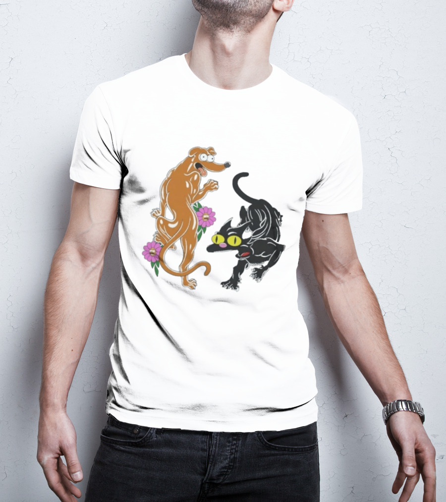 Buff Santa's Little Helper Snowball Ned Flanders Flowers T-Shirt