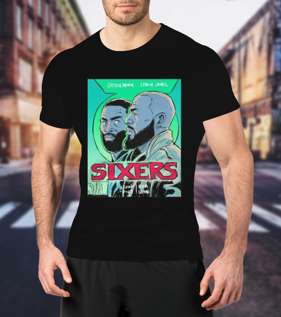 Jaylen Brown Lebron James Sixers NBA Lanterns T-Shirt