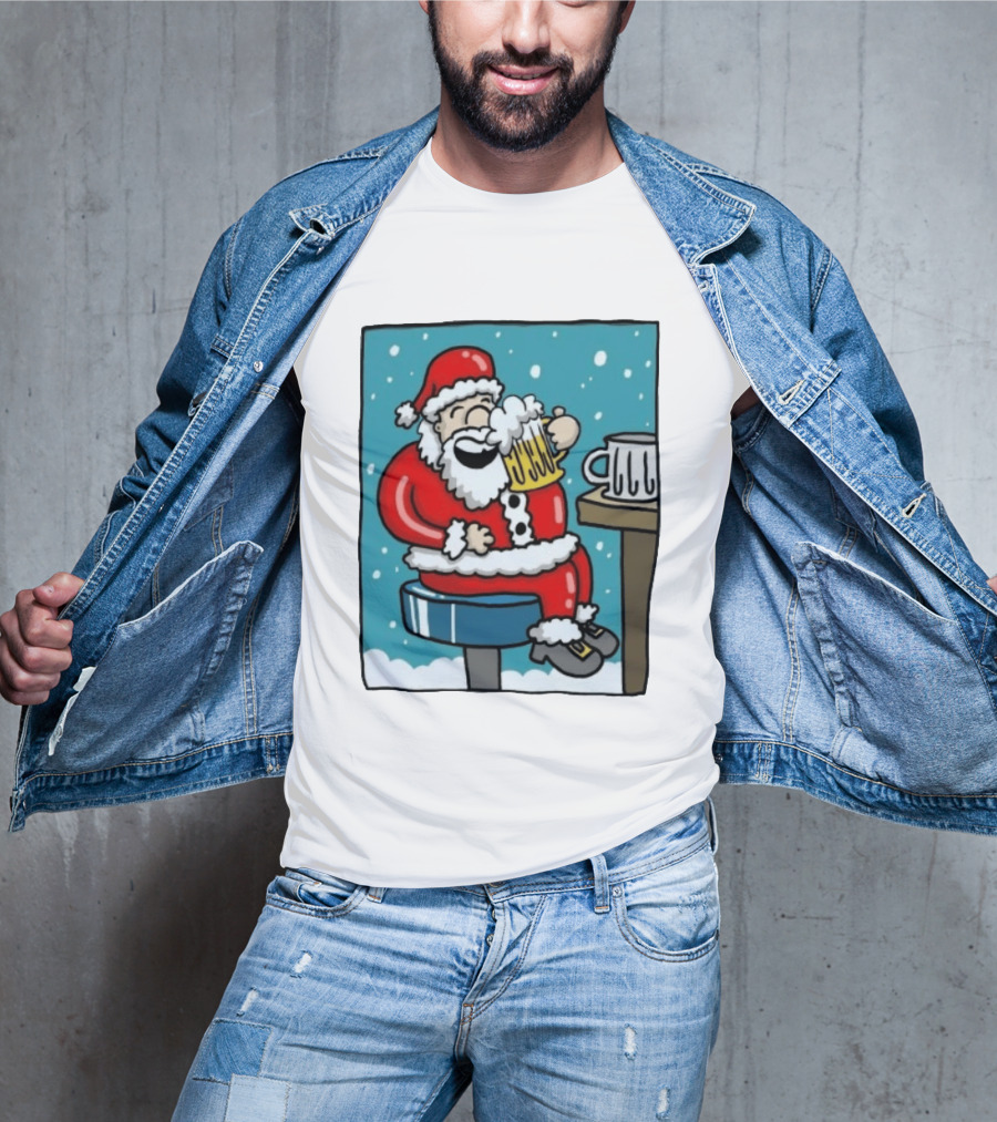 Santa Claus It's The Most Wonderful Time For A Beer Christmas T-Shirt