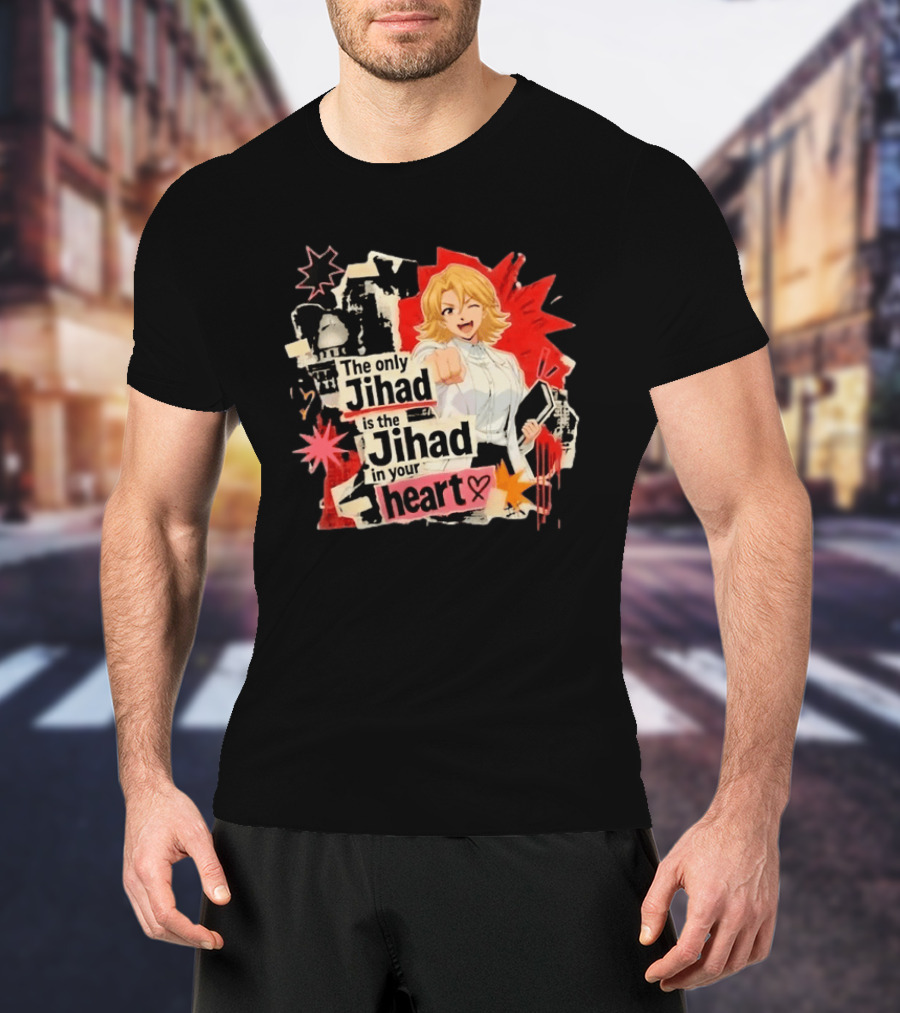 The Only Jihad Is The Jihad In Your Heart Anime Red Black Starburst Manga T-Shirt