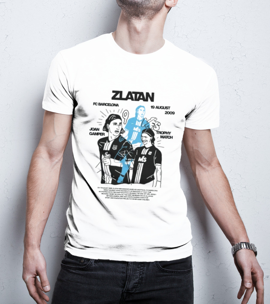 Zlatan Ibrahimović FC Barcelona 19 August 2009 Joan Gamper Trophy Més Match T-Shirt