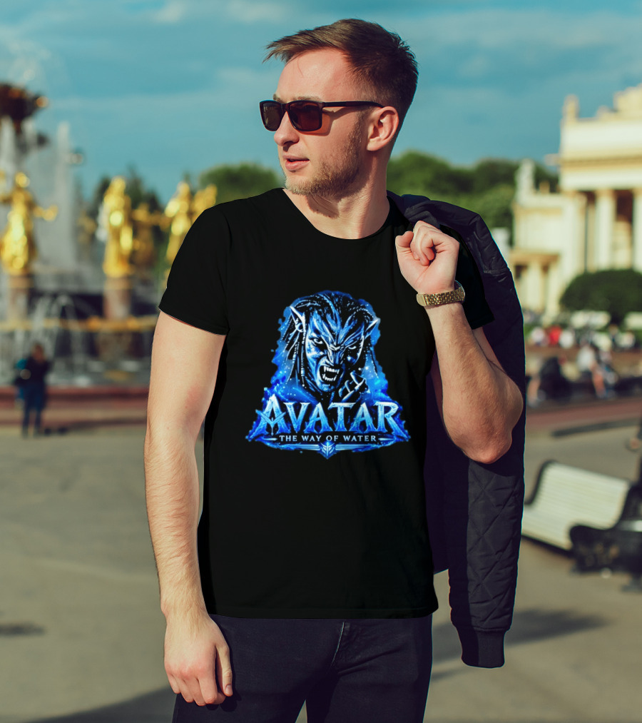 Avatar The Way Of Water Na'vi Warrior Fierce Expression T-Shirt