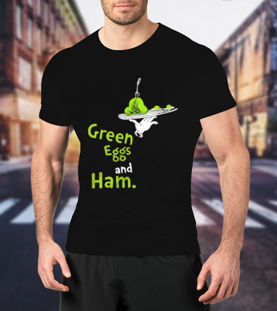 Dr Seuss Green Eggs And Ham Plate Illustration Classic Children's Book T-Shirt