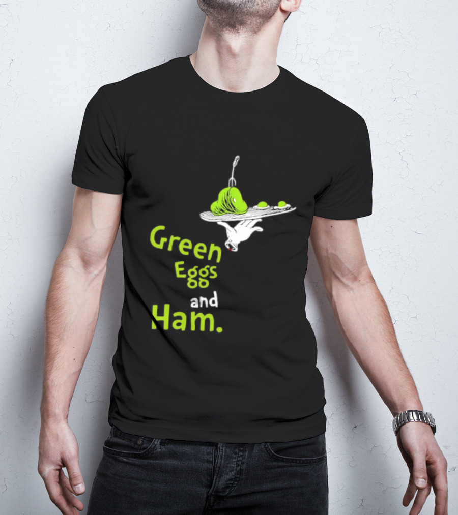 Dr Seuss Green Eggs And Ham Plate Illustration Classic Children's Book T-Shirt