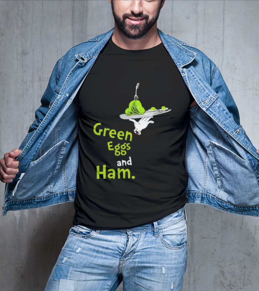 Dr Seuss Green Eggs And Ham Plate Illustration Classic Children's Book T-Shirt