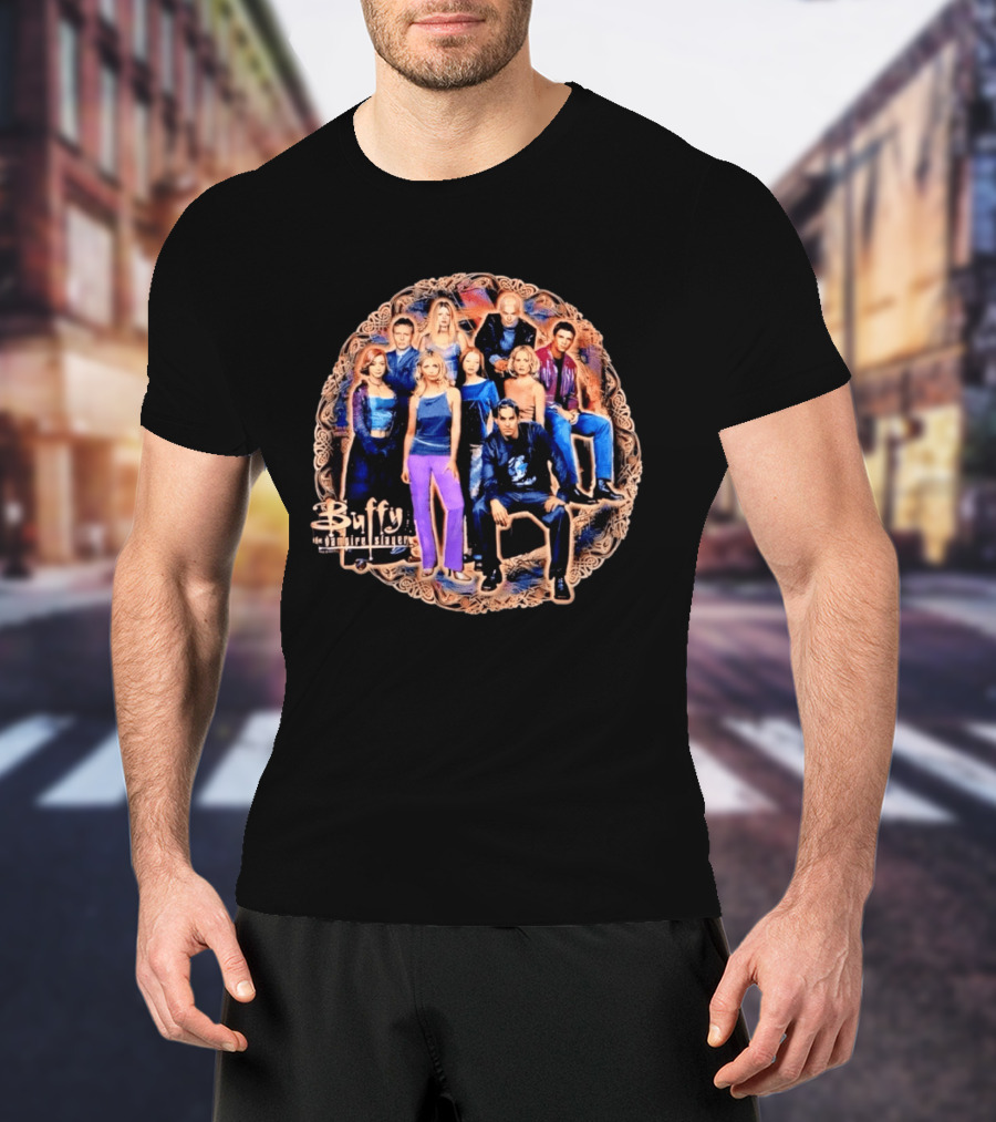 Buffy The Vampire Slayer Cast Angel Ensemble T-Shirt