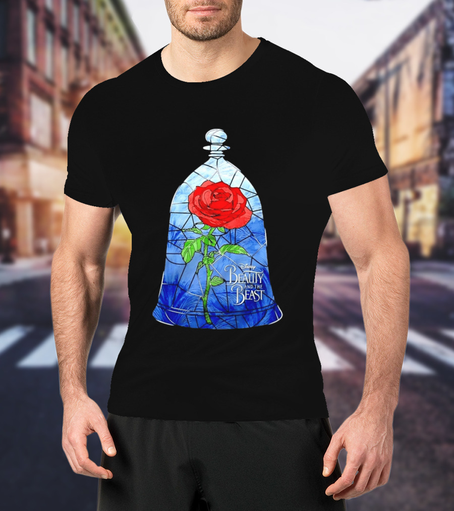 Disney Beauty And The Beast Stained Glass Rose Enchantment T-Shirt