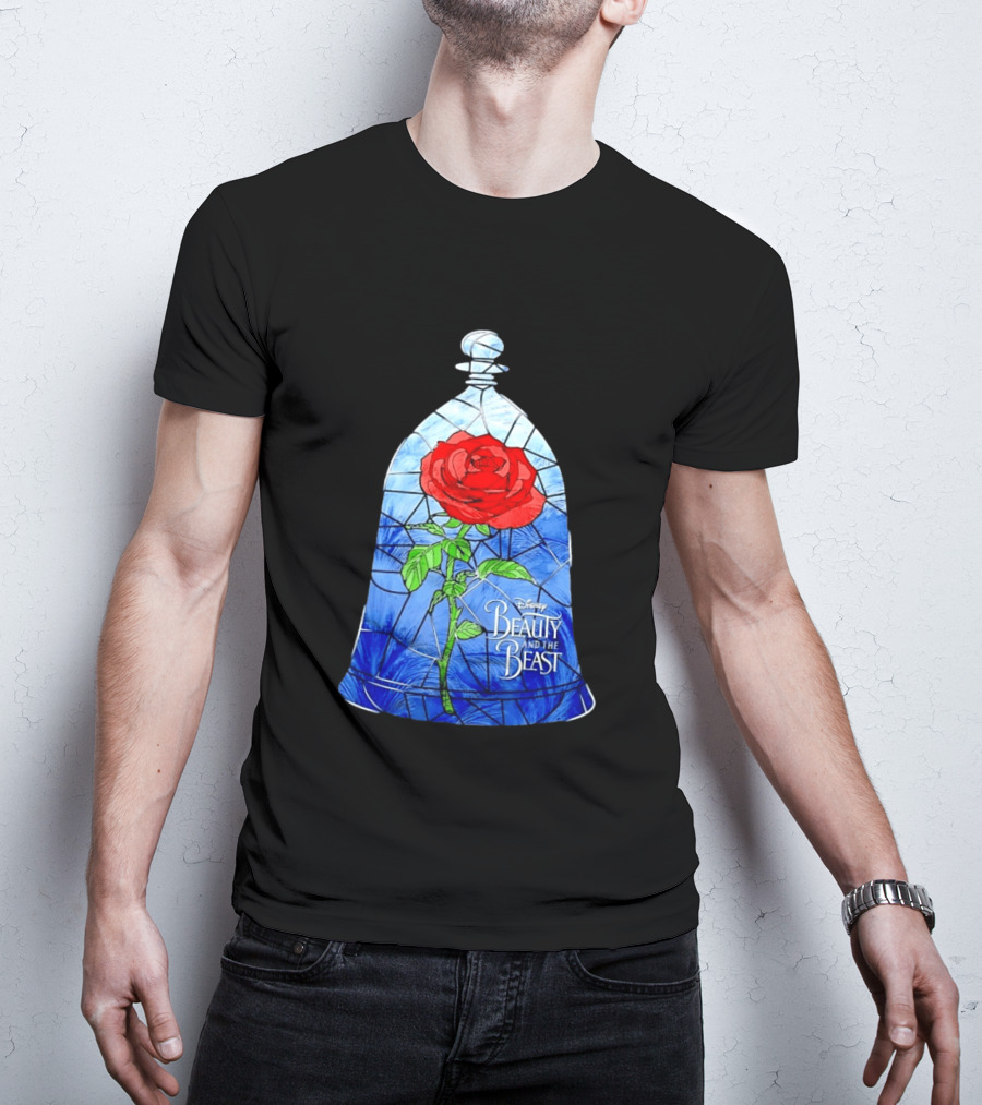 Disney Beauty And The Beast Stained Glass Rose Enchantment T-Shirt