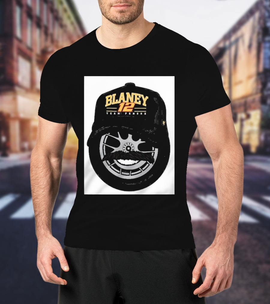 Blaney 12 Team Penske Mustache Racing Fan Gear T-Shirt