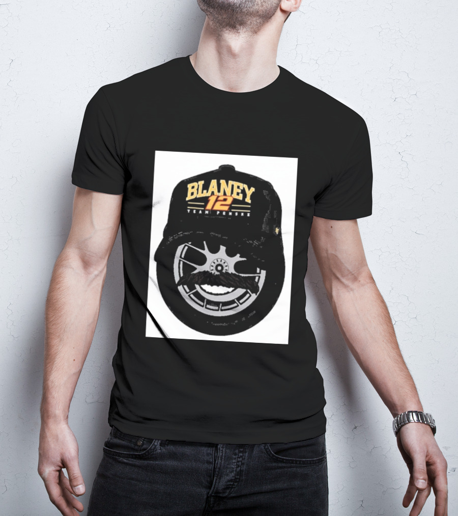 Blaney 12 Team Penske Mustache Racing Fan Gear T-Shirt