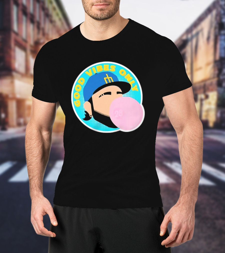 Seattle Mariners Eugenio Suarez Good Vibes Only 28 Baseball Bubblegum T-Shirt