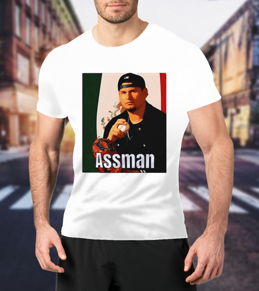 Assman Baseball Player Mexico Flag Baseball Glove Cap T-Shirt