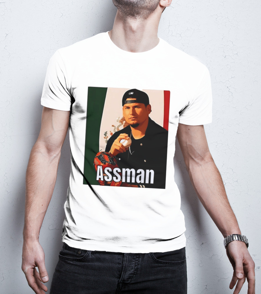 Assman Baseball Player Mexico Flag Baseball Glove Cap T-Shirt